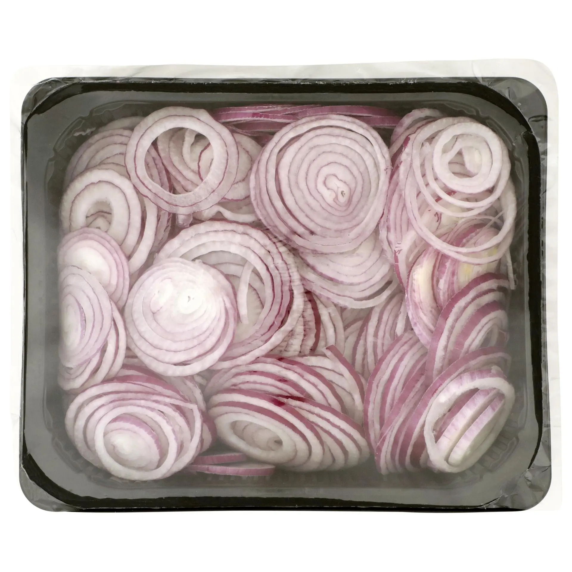 Tray of Sliced Red Onions